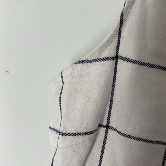 ASOS Black and White Window Pane Plaid Button Detail Tie Shoulder Dress Sz 2 - Picture 3 of 9